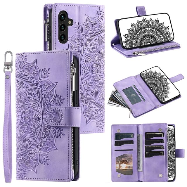 SKALO Samsung A34 5G Big Wallet Mandala Plånboksfodral - Lila