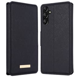 SKALO Samsung A14 4G/5G MUXMA Saffiano PU-Läder Plånboksfodral - Svart