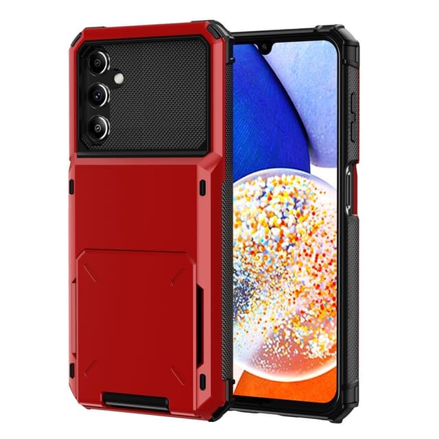 SKALO Samsung A34 5G Armor Skal Korthållare - Röd