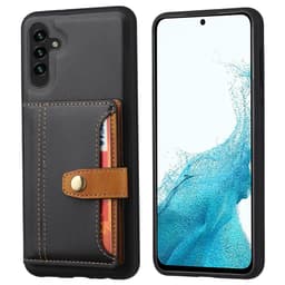 SKALO Samsung A54 5G PU-nahkainen Suojakuori Lompakolla - Musta