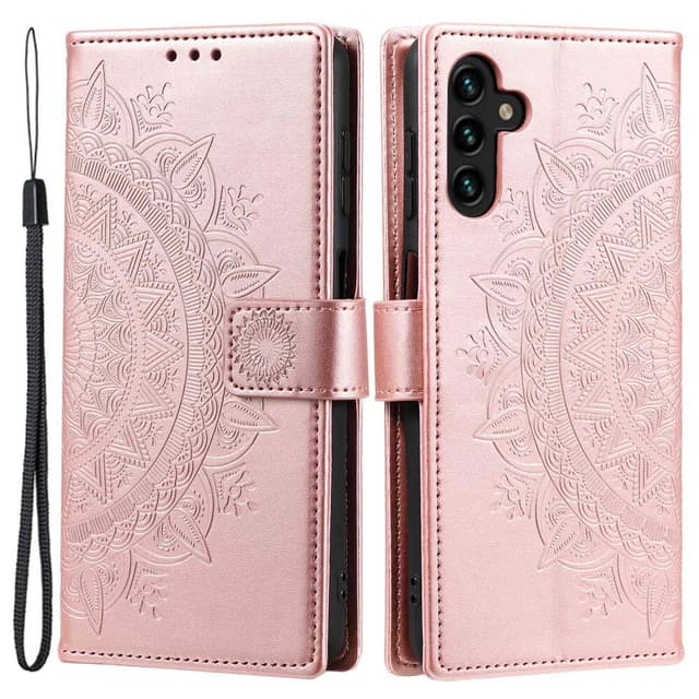 SKALO Samsung A54 5G Mandala Flip Cover - Rosa guld