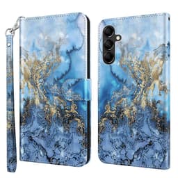 SKALO Samsung A34 5G Marmori 3D Lompakkokotelo