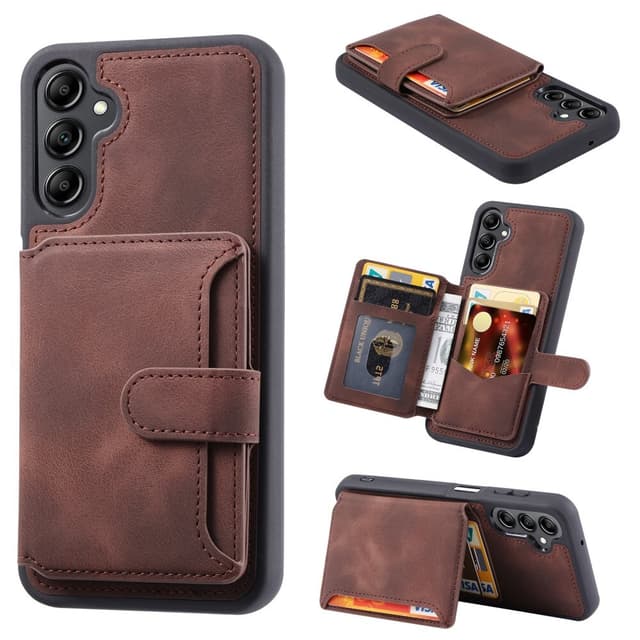 SKALO Samsung A34 5G PU-læder Cover med Pung - Brun