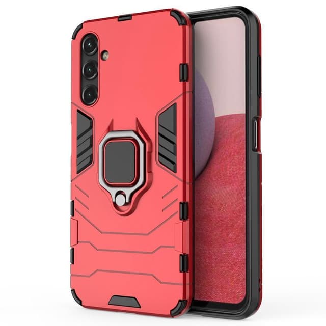 SKALO Samsung A14 4G/5G Armor Hybrid metal ring cover - Rød
