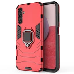 SKALO Samsung A14 4G/5G Armor Hybrid Metallring skal - Röd