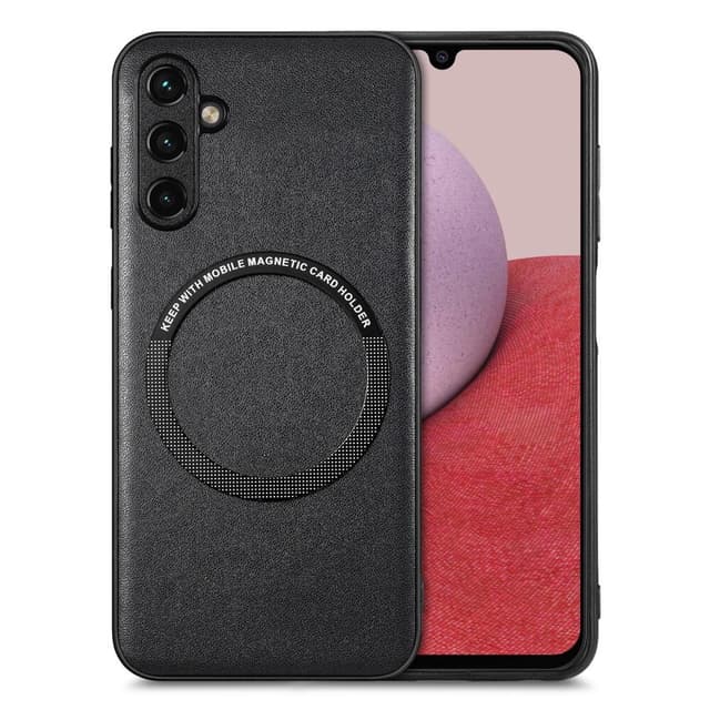 SKALO Samsung A14 4G/5G PU-Läder Hybrid Magnetring Skal - Svart