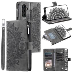 SKALO Samsung A34 5G Big Wallet Mandala Pungetaske - Grå