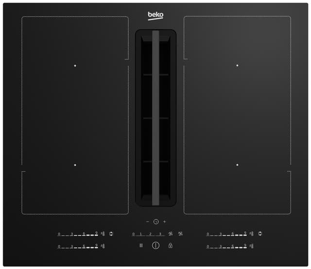 Beko platetopp med ventilator HIXI64701UP innebygd