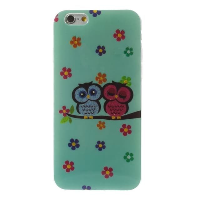 Iphone 6/6S 4.7"" TPU Skal Owl Lover & Flower Glitter Powder