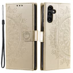 SKALO Samsung A34 5G Mandala lompakkokotelo - Kulta