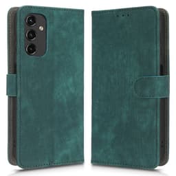 SKALO Samsung A14 4G/5G Plånboksfodral i PU-Läder - Grön