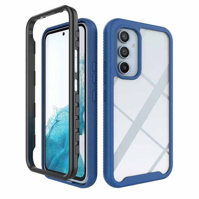 SKALO Samsung A54 5G Stødsikker Clear Hybrid Cover - Mørkeblå