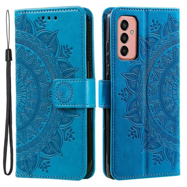 SKALO Samsung A14 4G/5G Mandala Flip Cover - Blå