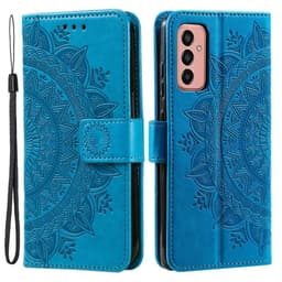SKALO Samsung A14 4G/5G Mandala Plånboksfodral - Blå