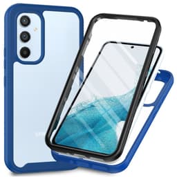 SKALO Samsung A54 5G Iskunkestävä Clear Hybrid Suojakuori + suojakalvo - Tummansininen