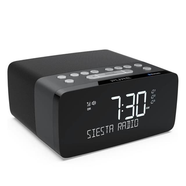 PURE FM/DAB/DAB+/BT/Qi Siesta Charge Klockradio Grafit