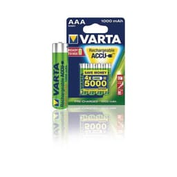 Varta Oppladbare Ni-MH batteri AAA | 1.2 V DC | 1000 mAh | Forhånds ladet | 2-Blisterkort