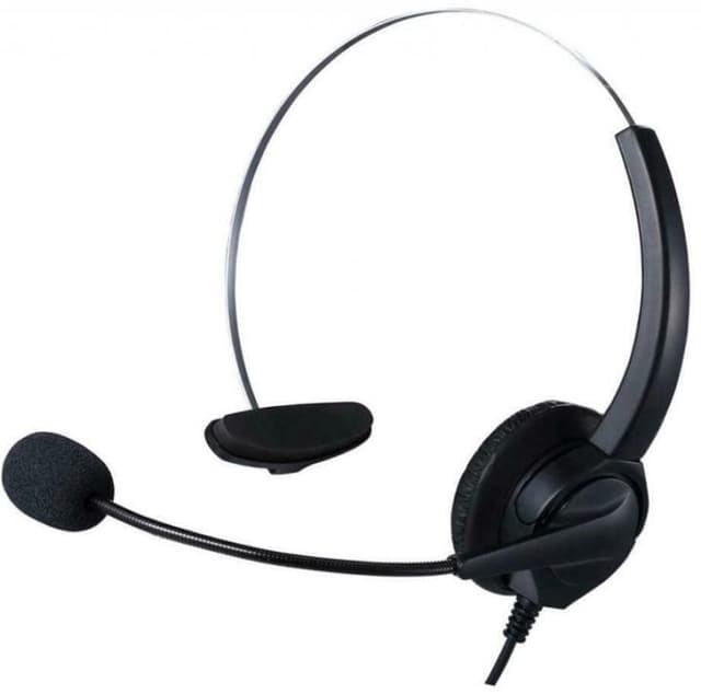 Call Center-headset med fjärrkontroll, USB, Svart