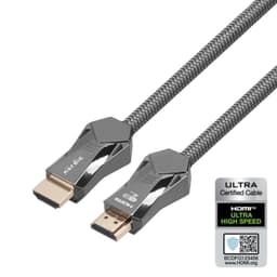 NORDIC-SERTIFISERT KABLER 3m Ultra High Speed ​​​​HDMI 2.1 8K 60Hz 4K 120Hz 48Gbps Dynamic HDR eARC VRR Nylonflettet kabel gullbelagt