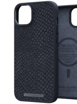 NJORD byELEMENTS iPhone 14 Plus Salmon Leather MagSafe fodral (svart)