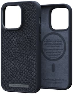 NJORD byELEMENTS iPhone 14 Pro Salmon Leather MagSafe fodral (svart)