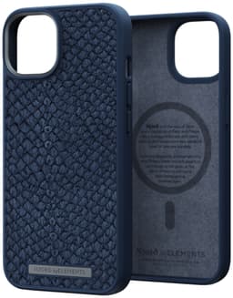 NJORD byELEMENTS iPhone 14/13 Salmon Leather MagSafe suojakuori (sin.)