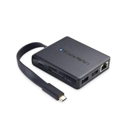 Cable Matters 1 til 8 USB-C dockingstasjon HDMI 4K30Hz PD80W 2xUSB-C 5Gbps RJ45 Giga Lan Micro SD og SD kortlesere