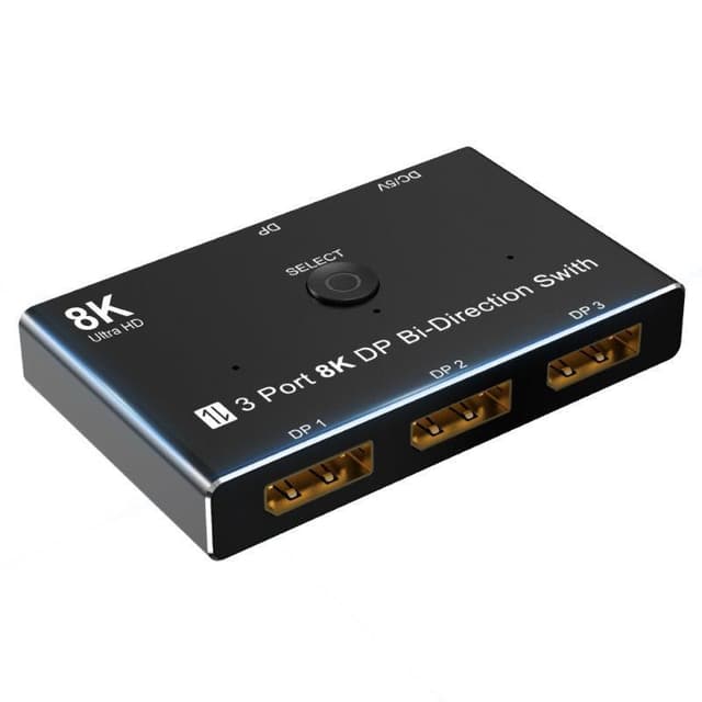 Adaptateur DisplayPort 3 En 1 TSMORY - 8K30Hz 4K144Hz Commutateur Vidéo DP 1.4