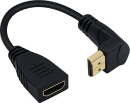 NÖRDIC vinklet HDMI-adapter 8K60Hz 4k120Hz 48Gbps hann til hunn HDMI2.1 15cm