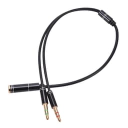 NÖRDIC äänisovitin, kuulokkeet tietokoneeseen 2x 3,5 mm TRS naaras 1x 3,5 mm TRRS naaras 30 cm
