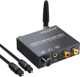 Digital til analog konverter 192 kHz DAC med 5,0 Bluetooth optisk koaksial og TOSLINK Digital Audio til Analog Stereo RCA & 3.5mm
