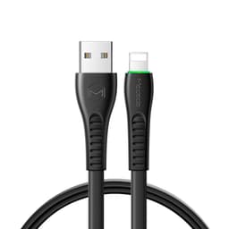 Mcdodo CA-6360 Apple Lightning (Ikke-MFI'er) til USB A-kabel til synkronisering og hurtig opladning, LED sort 1,2m