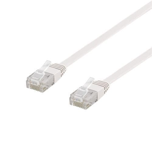 NÖRDIC Cat6 U / UTP flat nettverkskabel 10m 250MHz båndbredde og 10Gbps overføringshastighet hvit