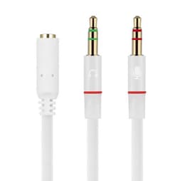 NÖRDIC Audio Adapter headset til computeren 2x3.5mm TRS hana til 1x3,5mm TRRS kvindelige 10cm