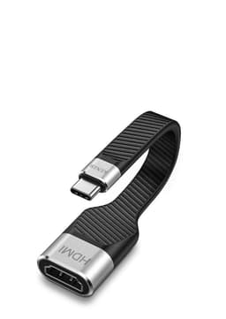 NÖRDIC litteä sovitin USB-C - HDMI 4K60Hz 10cm