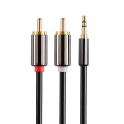 NÖRDIC Audiokaapeli 3,5 mm stereo–2x RCA, 1 m
