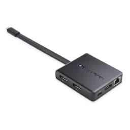 Cable Matters 1 til 8 USB-C-dokkingstasjon 3x Displayport USB-C PD100W RJ45 GigaLan 1xUSB-C + 2xUSB-A 5Gbps kompatibel med Thunderbolt 3/4, USB4
