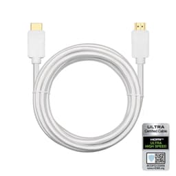NÖRDIC Certified Cables 3M HDMI 2.1 Ultra High Speed ​​8K 60Hz 4K 120Hz 48Gbps Dynamic HDR Earc Game Mode VRR Dolby Atmos Nylon Flettet Forgylt
