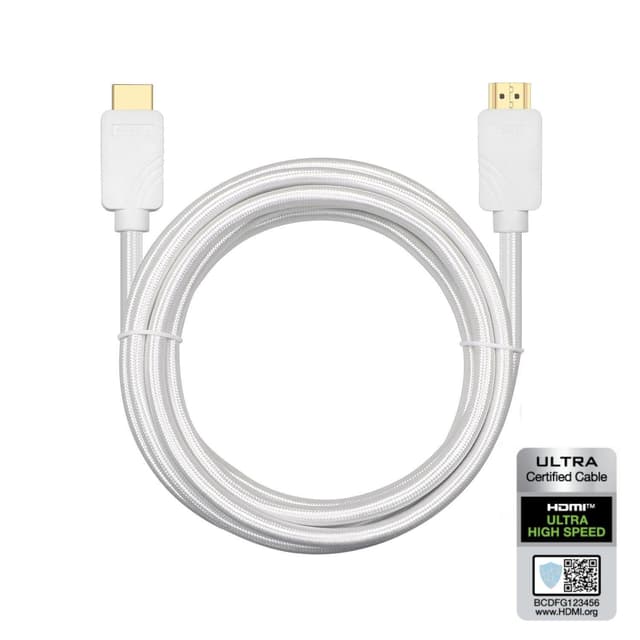 NÖRDIC CERTIFIED CABLES 3m Ultra High Speed HDMI 2.1 8K 60Hz 4K 120Hz 48Gbps Dynamic HDR eARC Game Mode VRR Dolby ATMOS nylonflätad guldpläterad