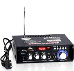 NÖRDIC Bluetooth 5.0 Stereoforsterker 2x40W AUX / USB / BT Lydforsterker med FM 2xMIC inngang