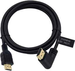 NÖRDIC 2m vinklet HDMI 2.1 UHD 8K 60Hz 4K 120Hz 48Gbps Dynamic HDR eARC Game Mode VRR Dolby ATMOS guldbelagt