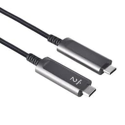 NÖRDIC 7,5 m aktivt AOC Fiberkabel USB 3.1 Gen2 Type C til Type C 4K 60Hz 10Gbps PD60W