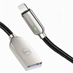 Mcdodo CA-5264 Apple Lightning (ei MFI)–USB A -kaapeli, synkronointiin ja nopeaan lataukseen, LED-valo, automaattinen latauksen pysäytys, musta, 1,2 m