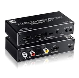 NÖRDIC HDMI Switch 2 til 1 med Audio Extractor og ARC 4K 60Hz SPDIF Coaxial RCA L / R og Stereo
