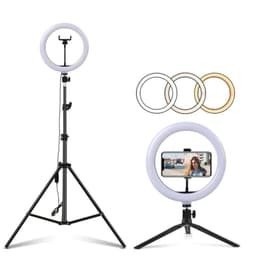 LED Light Chain 30 cm i diameter med en mobil holder med stativ og står diameter 10 trin tre dæmpbar lys tilstand selfie lampe lys ring lys