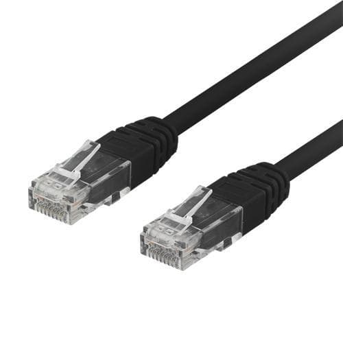 NÖRDIC Cat6 U/UTP flat nätverkskabel 10m 250MHz bandbredd och 10Gbps överföringshastighet svart