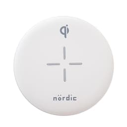 NÖRDIC Qi-sertifioitu langaton pikalaturi 10 W, Android ja Apple, valkoinen