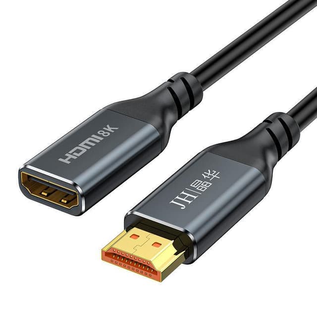 NÖRDIC HDMI 8K60Hz 4K 120Hz skjøtekabel hann til hunn 20cm HDMI2.1 48Gbps