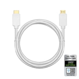 NÖRDIC Certified Cables 1m HDMI2.1 Ultra High Speed ​​8K 60Hz 4K 120Hz 48Gbps Dynamic HDR Earc Game Mode VRR Dolby atmos nylon Flettet kabel Forgyldt