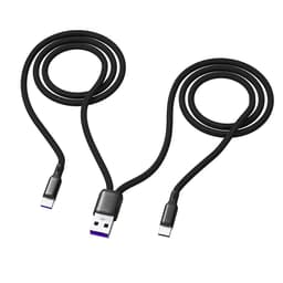 NÖRDIC USB-A laddningskabel till två USB-C 1,2m 5A splitterkabel laddning